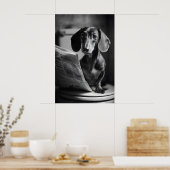 Grappige Dachshund Badkamer Print, Lezende Hond Poster (Keuken)