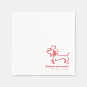 Grappige Dachshund Bruiloft Servet (Voorkant)