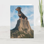 Grappige Dachshund Duivels Toren Kaart (Voorkant)