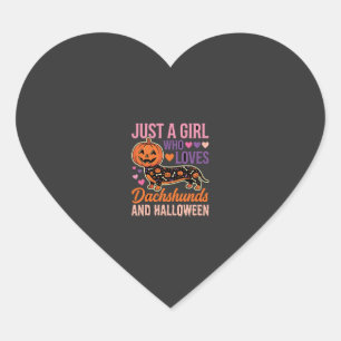 Grappige Dachshund Halloween Pompoen Hond Liefhebb Hart Sticker