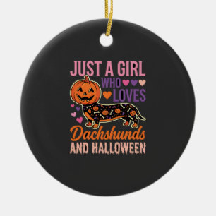 Grappige Dachshund Halloween Pompoen Hond Liefhebb Keramisch Ornament