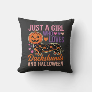 Grappige Dachshund Halloween Pompoen Hond Liefhebb Kussen
