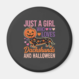 Grappige Dachshund Halloween Pompoen Hond Liefhebb Magneet