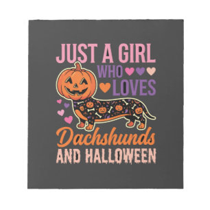 Grappige Dachshund Halloween Pompoen Hond Liefhebb Notitieblok
