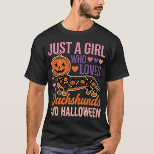 Grappige Dachshund Halloween Pompoen Hond Liefhebb T-shirt