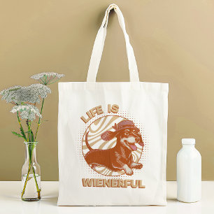 Grappige Dachshund "Het leven is weelderig" Terrac Tote Bag