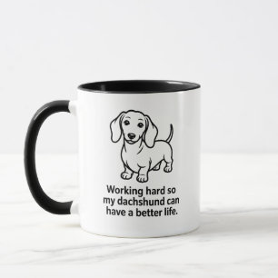 Grappige Dachshund-hond - Hard werken voor mijn Do Mok
