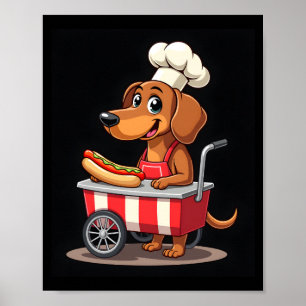 Grappige Dachshund Hond Hotdog Sandwich Weenie Wor Poster