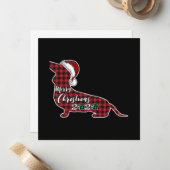 Grappige Dachshund Hond Kerstmis Notitiekaartje (Voorkant / Achterkant in situ)
