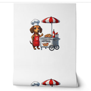 Grappige Dachshund Hond Wiener Worst Hotdog Sandwi Behang