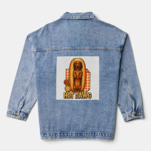 Grappige Dachshund Hot Dog Parodie Malle Hond  Denim Jacket