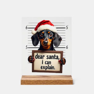 Grappige Dachshund Kerst Meneer Claus Ik Kan Het U Acryl Bord