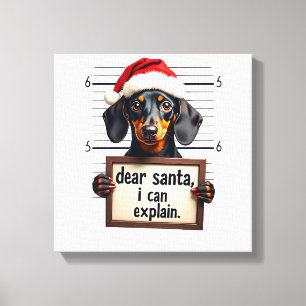 Grappige Dachshund Kerst Meneer Claus Ik Kan Het U Canvas Afdruk