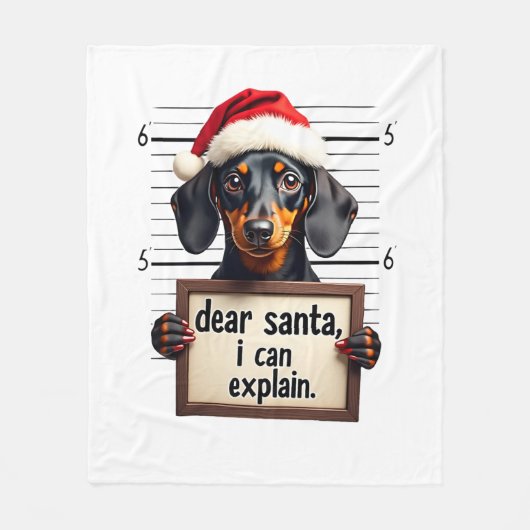 Grappige Dachshund Kerst Meneer Claus Ik Kan Het U Fleece Deken (Voorkant)