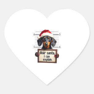 Grappige Dachshund Kerst Meneer Kerstman Ik Kan He Hart Sticker