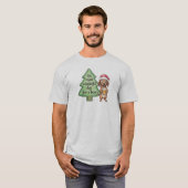 Grappige Dachshund Kerst T-shirt (Voorkant volledig)