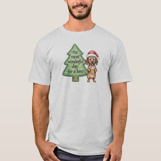 Grappige Dachshund Kerst T-shirt (Voorkant)