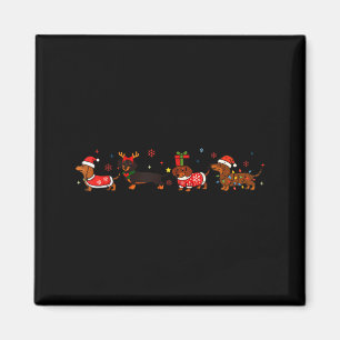 Grappige Dachshund Kerst Weenie Hond Liefhebber Sc Magneet