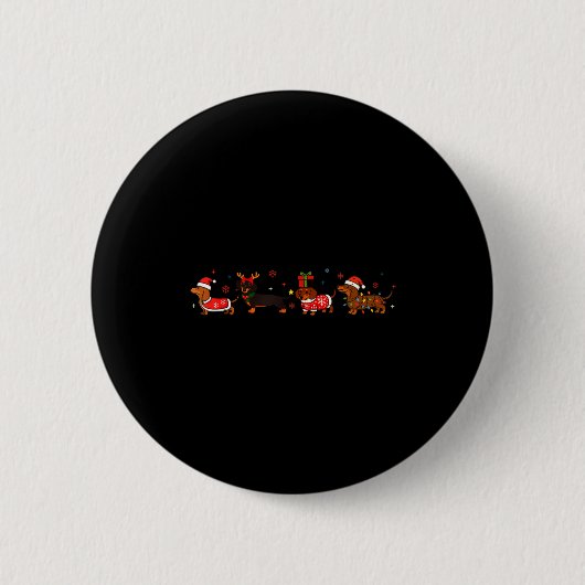Grappige Dachshund Kerst Weenie Hond Liefhebber Sc Ronde Button 5,7 Cm (Voorkant)