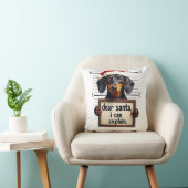 Grappige Dachshund Kerstman Lieve Sint Ik Kan Het Kussen (Stoel)