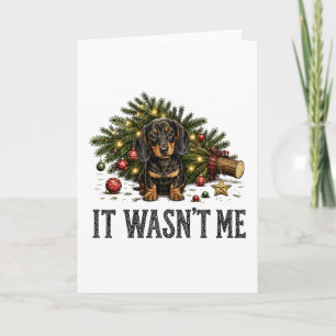 Grappige Dachshund Kerstmis Het Was Ik Niet Kaart
