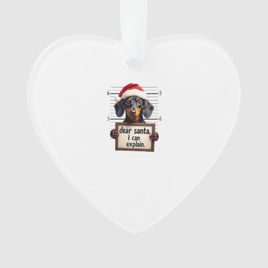 Grappige Dachshund Kerstmis Lieve Sint Ik Kan Het Ornament (voorkant)