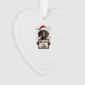 Grappige Dachshund Kerstmis Lieve Sint Ik Kan Het Ornament (voorkant)
