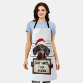 Grappige Dachshund Kerstmis Lieve Sint Ik Kan Het  Schort (Gedragen)