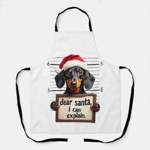 Grappige Dachshund Kerstmis Lieve Sint Ik Kan Het  Schort