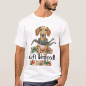 Grappige Dachshund Kerstmis T-shirt (Voorkant)