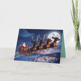 Grappige Dachshund Kerstvakantie Kaart