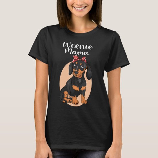 Grappige Dachshund Mama Weenie Moeder Voor Hondenl T-shirt (Voorkant)