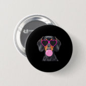 Grappige Dachshund met Bril en Blaast Nk Bubbel Ronde Button 5,7 Cm (Voorkant /achterkant)