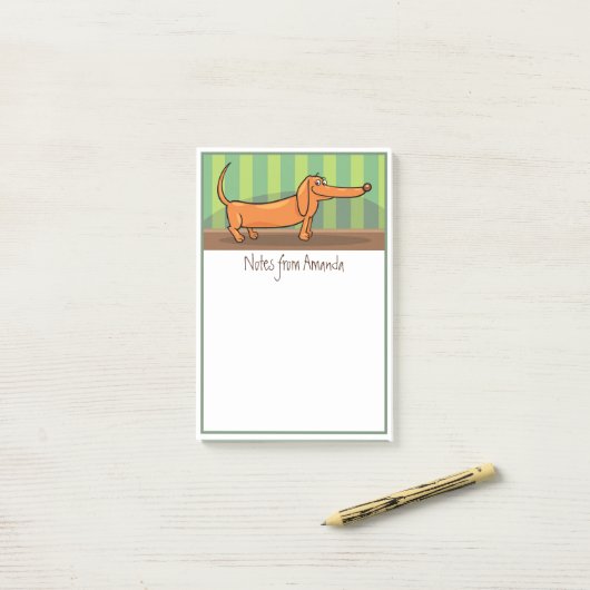 Grappige Dachshund Post-It Notities Post-it® Notes (Op bureau)