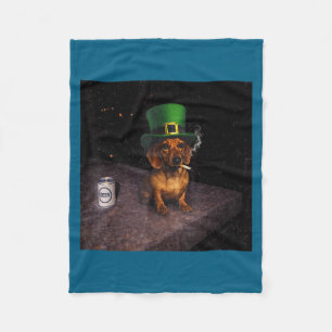 Grappige Dachshund Roken Meme Gen Grafische Kunst Fleece Deken