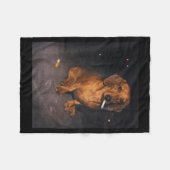 Grappige dachshund rokende meme sigaret hond meme fleece deken (Voorkant (Horizontaal))