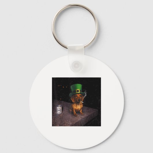 Grappige Dachshund Rokt Meme Gen Ontwerp Sleutelhanger (Voorkant)