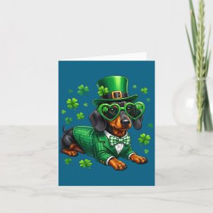 Grappige dachshund shamrock st patricks dag Ierse Kaart