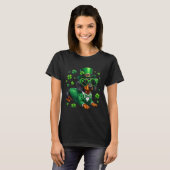 Grappige dachshund shamrock st patricks dag Ierse T-shirt (Voorkant volledig)