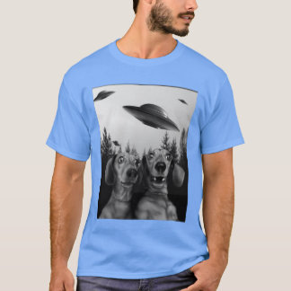 Grappige Dachshund Sie met UFO grappig T-shirt