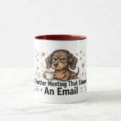Grappige Dachshund Vergadering Mok (Midden)