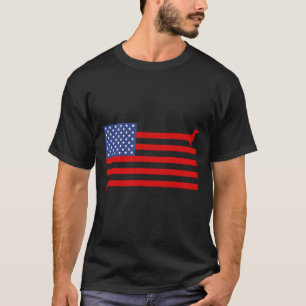 Grappige Dachshund VS-vlag 4 juli Patriottische Do T-shirt