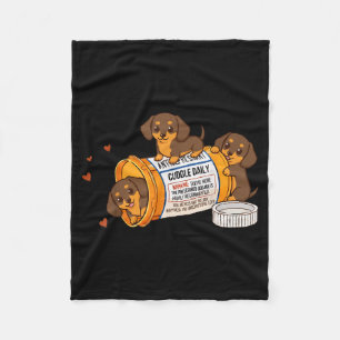 Grappige Dachshund Weenie Anti Depressivum Zoo Moe Fleece Deken