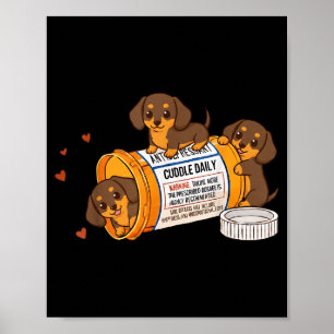 Grappige Dachshund Weenie Anti Depressivum Zoo Moe Poster