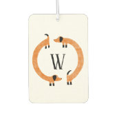 Grappige Dachshund Wiener Worst Hond Monogram Luchtverfrisser (Voorkant)