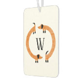 Grappige Dachshund Wiener Worst Hond Monogram Luchtverfrisser (Links)