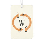 Grappige Dachshund Wiener Worst Hond Monogram Luchtverfrisser (Achterkant)