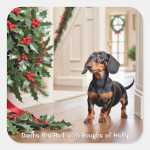 Grappige Dachshund Worst Hond Kerstmis