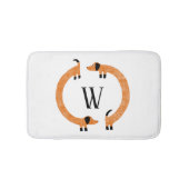 Grappige Dachshund Worst Honden Monogram Badmat (Voorkant)