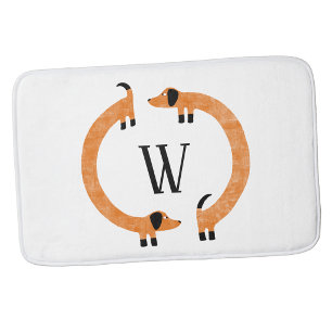 Grappige Dachshund Worst Honden Monogram Badmat